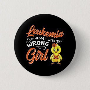 Badge Rond 5 Cm La leucémie Messagée Avec Les Mauvais Jeunes Fille