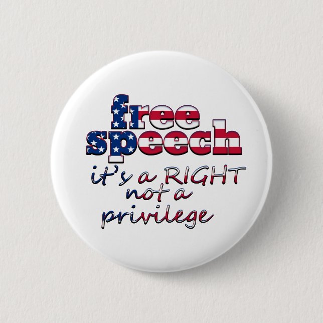 BADGE ROND 5 CM LA LIBERTÉ D'EXPRESSION EST UN DROIT ET NON UN PRI (Devant)
