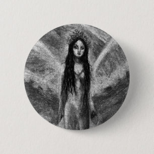 Badge Rond 5 Cm La Luna Dark Angel Fairy Goth Femme Original Art