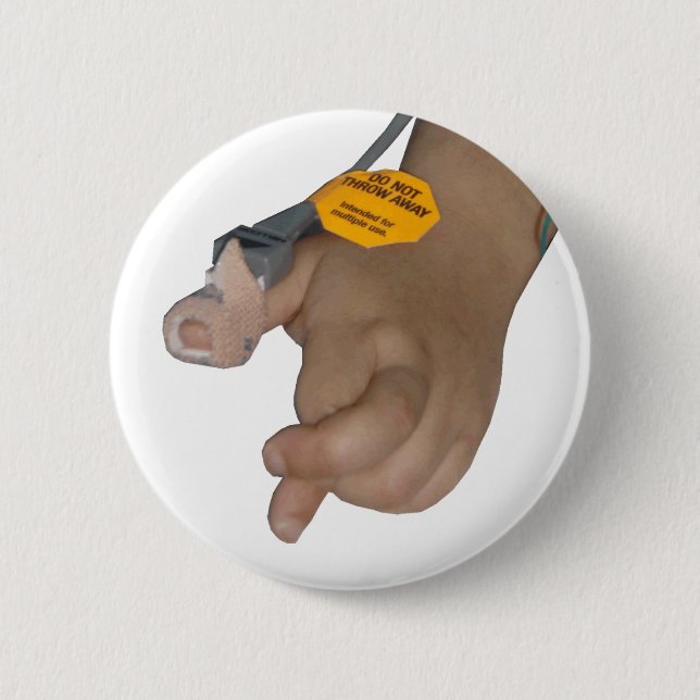 Badge Rond 5 Cm La main d'Andy pendant l'infusion de cellule (Devant)
