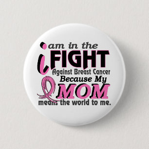 Badge Rond 5 Cm La maman veut dire le monde à moi cancer du sein