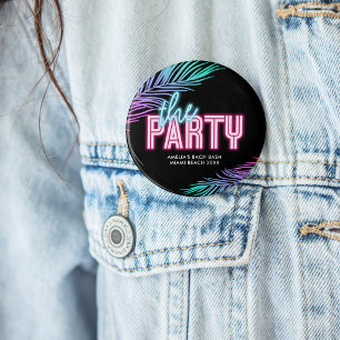 Badge Rond 5 Cm La mariée bleu et rose tropical Bach