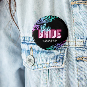 Badge Rond 5 Cm La mariée bleu et rose tropical Bach