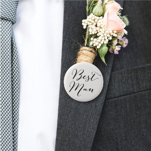 Badge Rond 5 Cm La meilleure calligraphie d'homme épousant le
