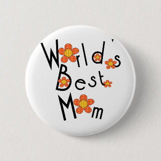 Badge Rond 5 Cm La meilleure maman du monde génial de fleurs