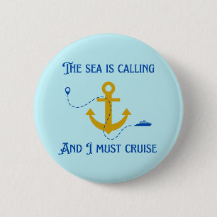 Badge Rond 5 Cm La mer appelle