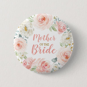 Badge Rond 5 Cm La mère de la jeune mariée rougissent mariage rose