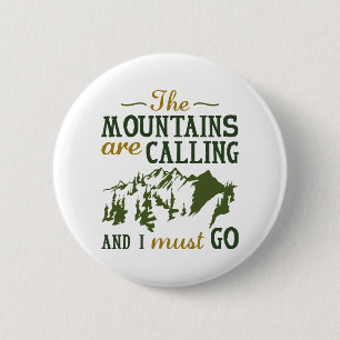 Badge Rond 5 Cm La Montagne Appelle