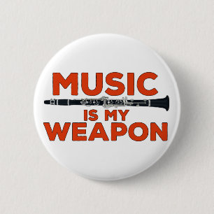 Badge Rond 5 Cm La musique est mon arme