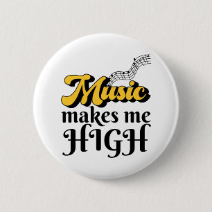 Badge Rond 5 Cm La Musique Me Fait Haut