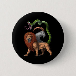Badge Rond 5 Cm La mythologie grecque Chimera