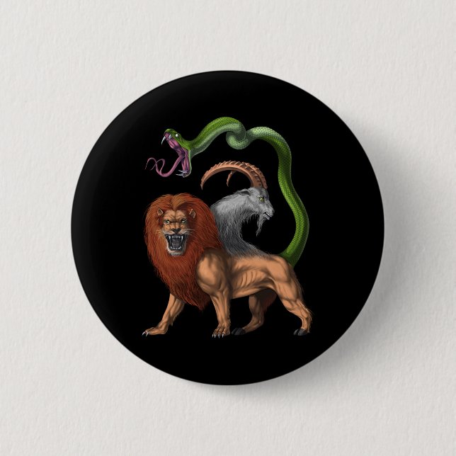 Badge Rond 5 Cm La mythologie grecque Chimera (Devant)