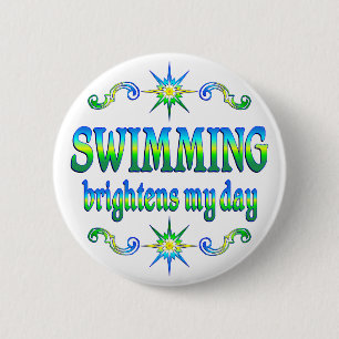 Badge Rond 5 Cm La natation éclaire