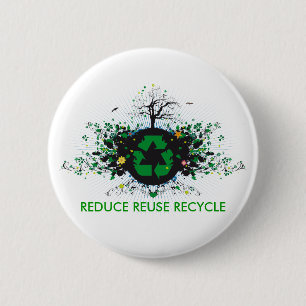 Badge Rond 5 Cm La nature réutilise
