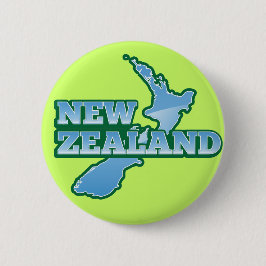 Badge Rond 5 Cm La NOUVELLE ZÉLANDE avec une carte