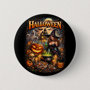 Badge Rond 5 Cm La Nuit de la Sorcière