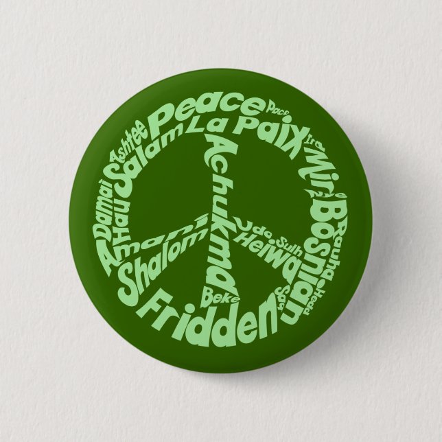 Badge Rond 5 Cm La paix dans toutes les langues (Devant)