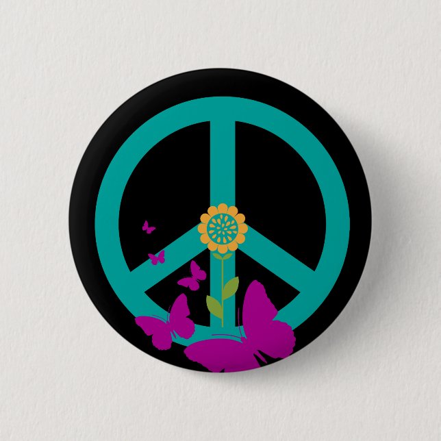 Badge Rond 5 Cm La paix et la nature (Devant)