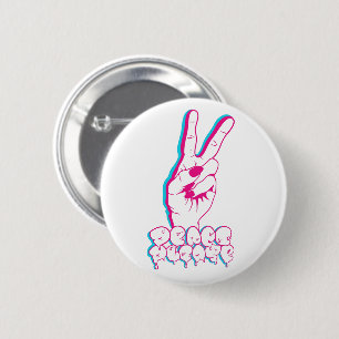Badge Rond 5 Cm La paix se boutonne svp