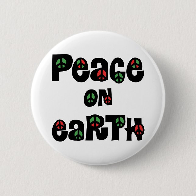 Badge Rond 5 Cm La Paix sur Terre Noël (Devant)