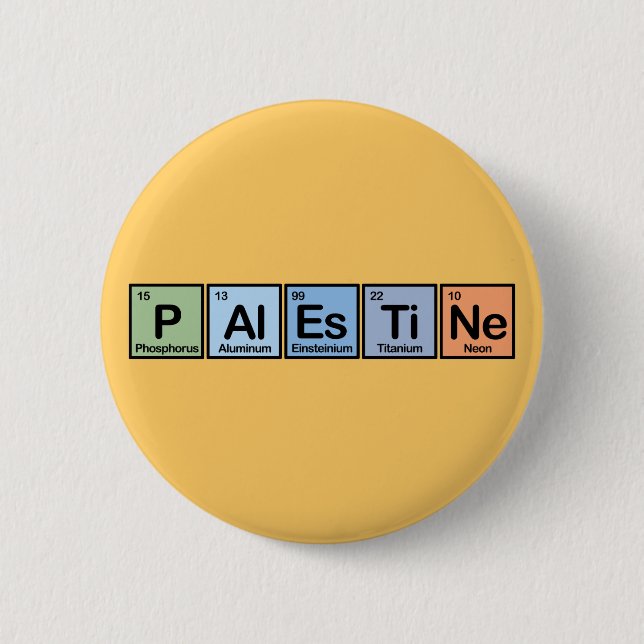 Badge Rond 5 Cm La Palestine a fait des éléments (Devant)