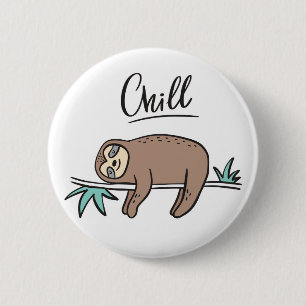 Badge Rond 5 Cm La paresse indique le froid