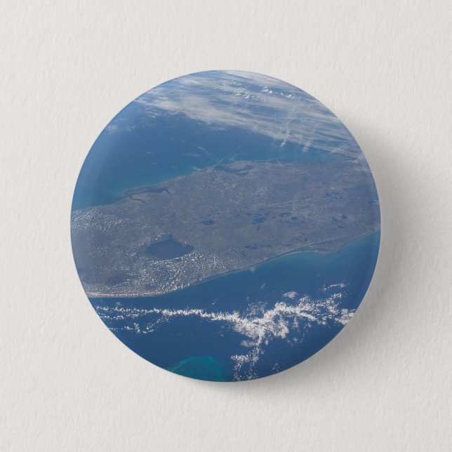 Badge Rond 5 Cm La péninsule de Floride. (Devant)