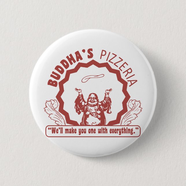 Badge Rond 5 Cm La pizzeria de Bouddha (Devant)