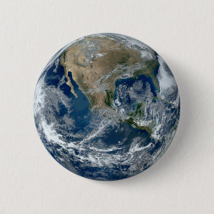Badge Rond 5 Cm La planète Terre de l'espace extra-atmosphérique