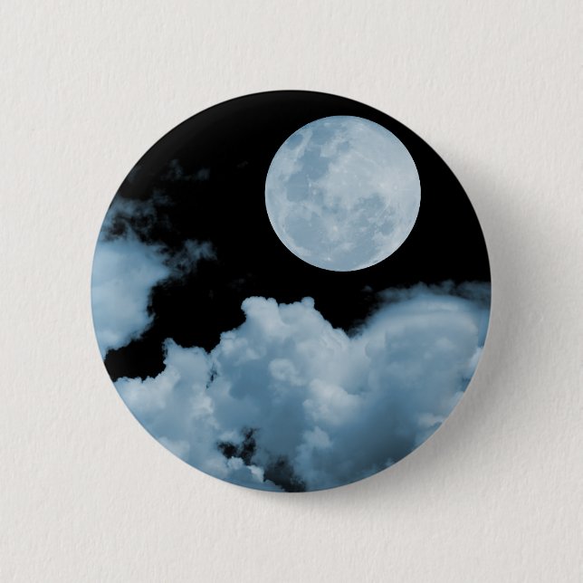 BADGE ROND 5 CM LA PLEINE LUNE OPACIFIE LE BLEU (Devant)