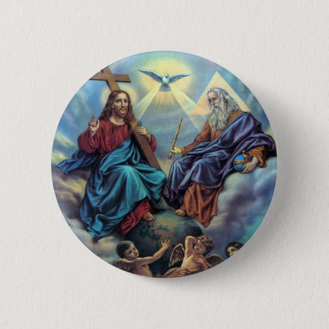 Badge Rond 5 Cm La plupart de bouton de trinité sainte (Devant)