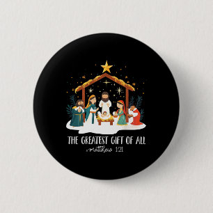 Badge Rond 5 Cm La Plus Grande Pour Tous Noël Nativité Jésus-Chri