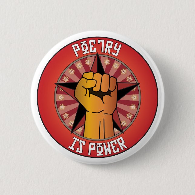Badge Rond 5 Cm La poésie est puissance (Devant)