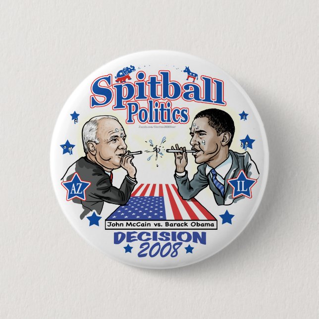 Badge Rond 5 Cm La politique 2008 de Spitball (Devant)