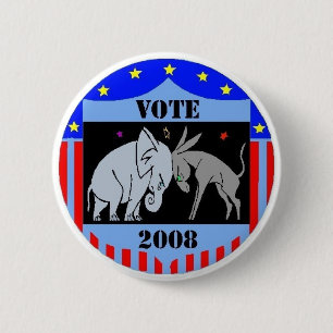 BADGE ROND 5 CM LA POLITIQUE RÉPUBLICAINE DE DÉMOCRATE DE BOUTON