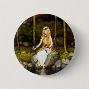 Badge Rond 5 Cm La princesse dans la forêt