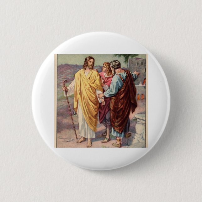 Badge Rond 5 Cm La promenade à l'emmaus (Devant)