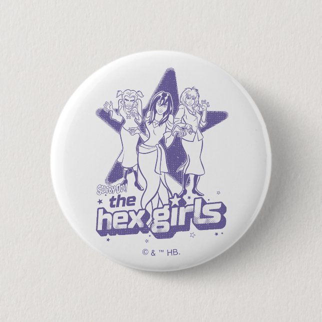 Badge Rond 5 Cm La puissance étoilée des filles hexagonales (Devant)