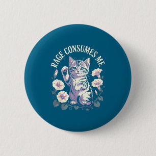 Badge Rond 5 Cm La rage me consume Mignon petit chaton