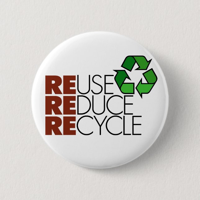Badge Rond 5 Cm La réutilisation réduisent réutilisent le bouton (Devant)