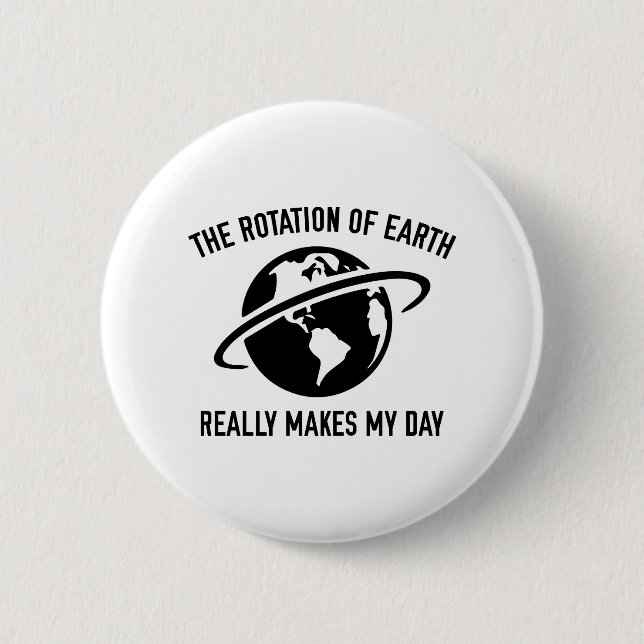 Badge Rond 5 Cm La Rotation De La Terre (Devant)