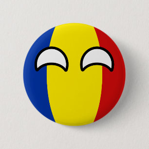 Badge Rond 5 Cm La Roumanie Geeky tendante drôle Countryball