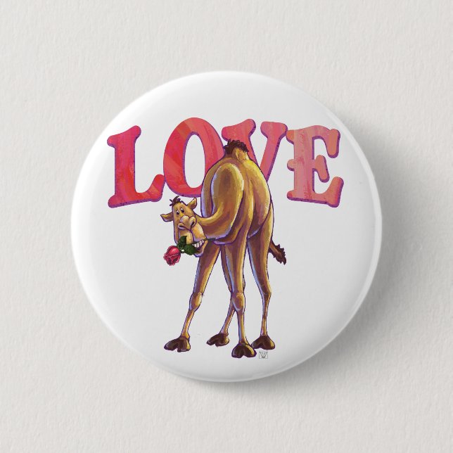 Badge Rond 5 Cm La Saint-Valentin au chameau (Devant)