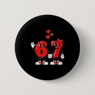 Badge Rond 5 Cm La Saint-Valentin Six Sept Cœurs 6 7 Meme Gen Alph