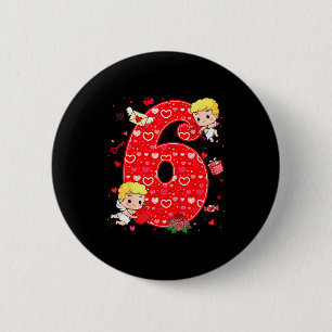 Badge Rond 5 Cm La Saint-Valentin Six Sept Cœurs 6 7 Meme Gen Alph
