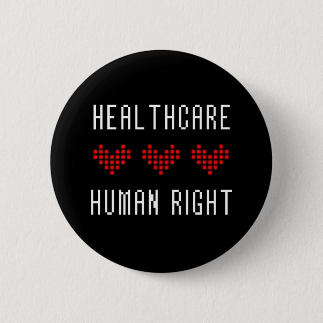 Badge Rond 5 Cm La Santé Est Un Droit Humain (Devant)