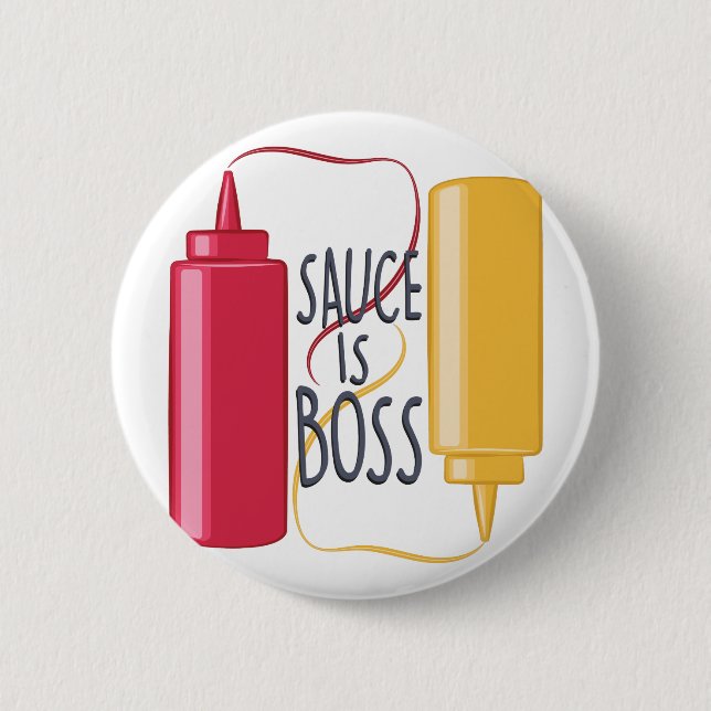 Badge Rond 5 Cm La sauce est patron (Devant)