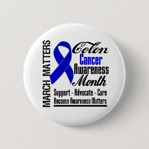 Badge Rond 5 Cm La sensibilisation compte Mois du cancer du côlon