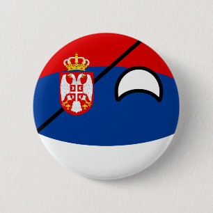 Badge Rond 5 Cm La Serbie Geeky tendante drôle Countryball