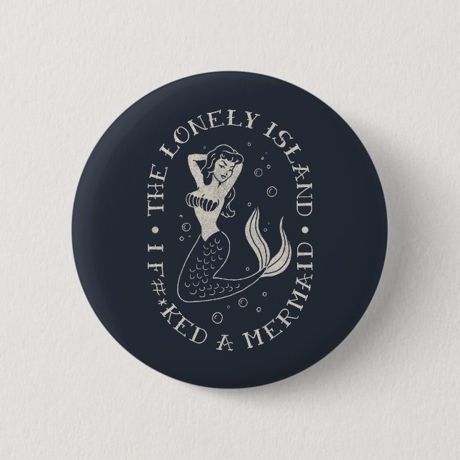 Badge Rond 5 Cm La sirène seule d'île (Devant)